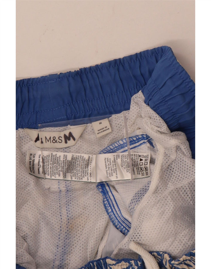 Marks & Spencer Badeshorts til mænd Medium Blue Floral Polyester