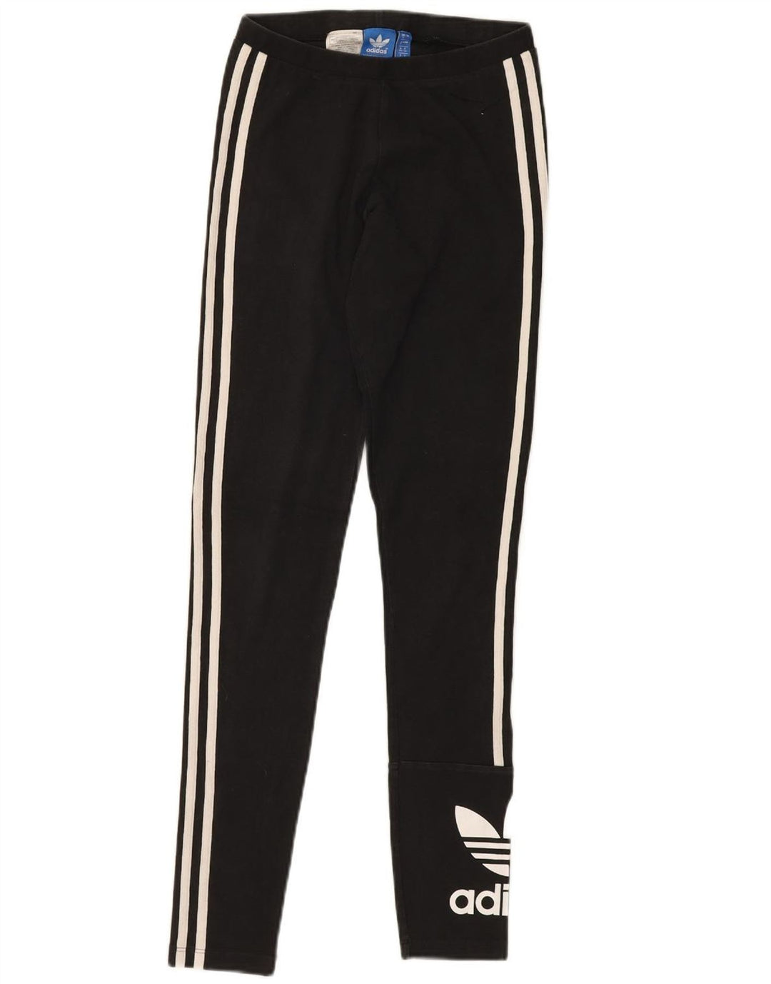 ADIDAS Womens Graphic Leggings UK 8 Small  Black Cotton