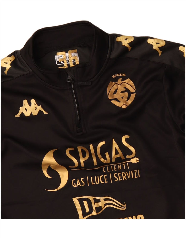 Kappa Herre Spezia Calcio Grafisk Pullover Træningsdragt Top Stor Sort