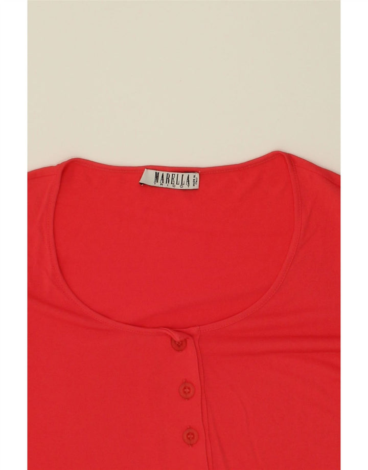 MARELLA Womens Top Long Sleeve UK 12 Medium Red Vintage Marella and Second-Hand Marella from Messina Hembry 