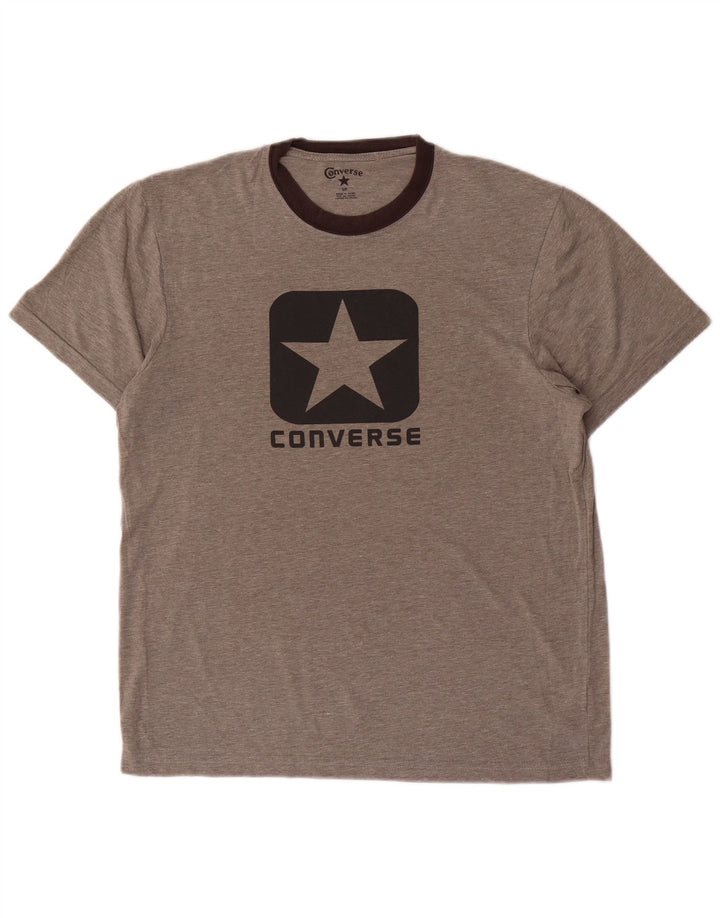 Converse grafisk t-shirt til mænd, lille grå farveblok bomuld