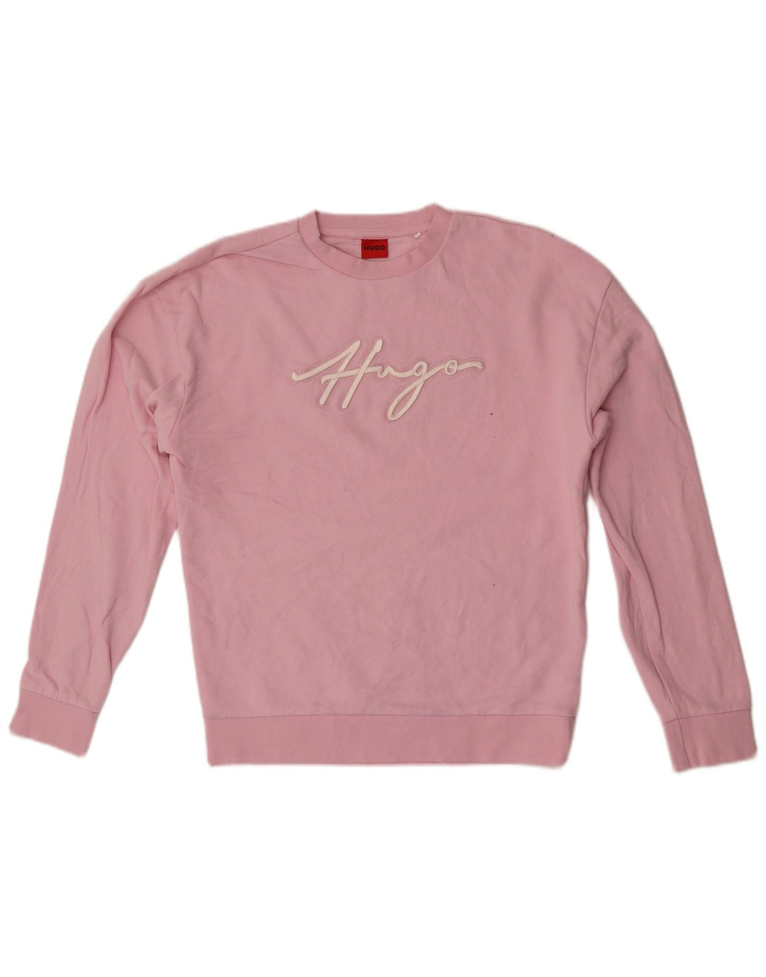 Hugo Boss Dame Grafisk Sweatshirt Jumper UK 14 Medium Pink Bomuld