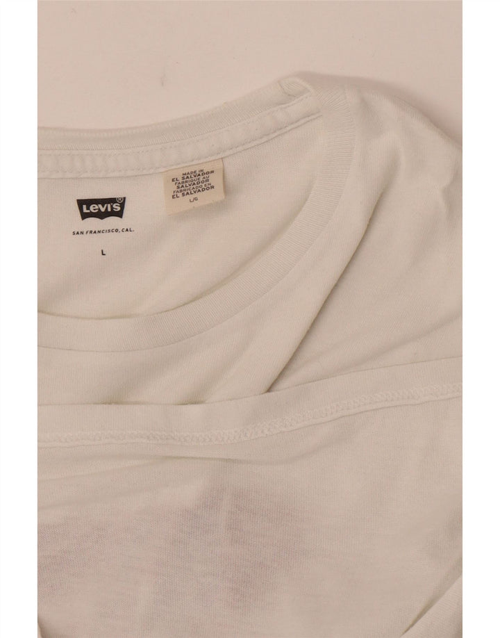 Levi's Herre Grafisk T-Shirt Top Stor Hvid