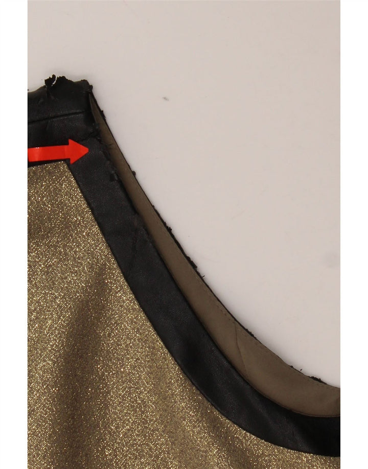 Dkny Dame Ærmeløs A-Line Kjole US 6 Medium Gold Flecked Viscose