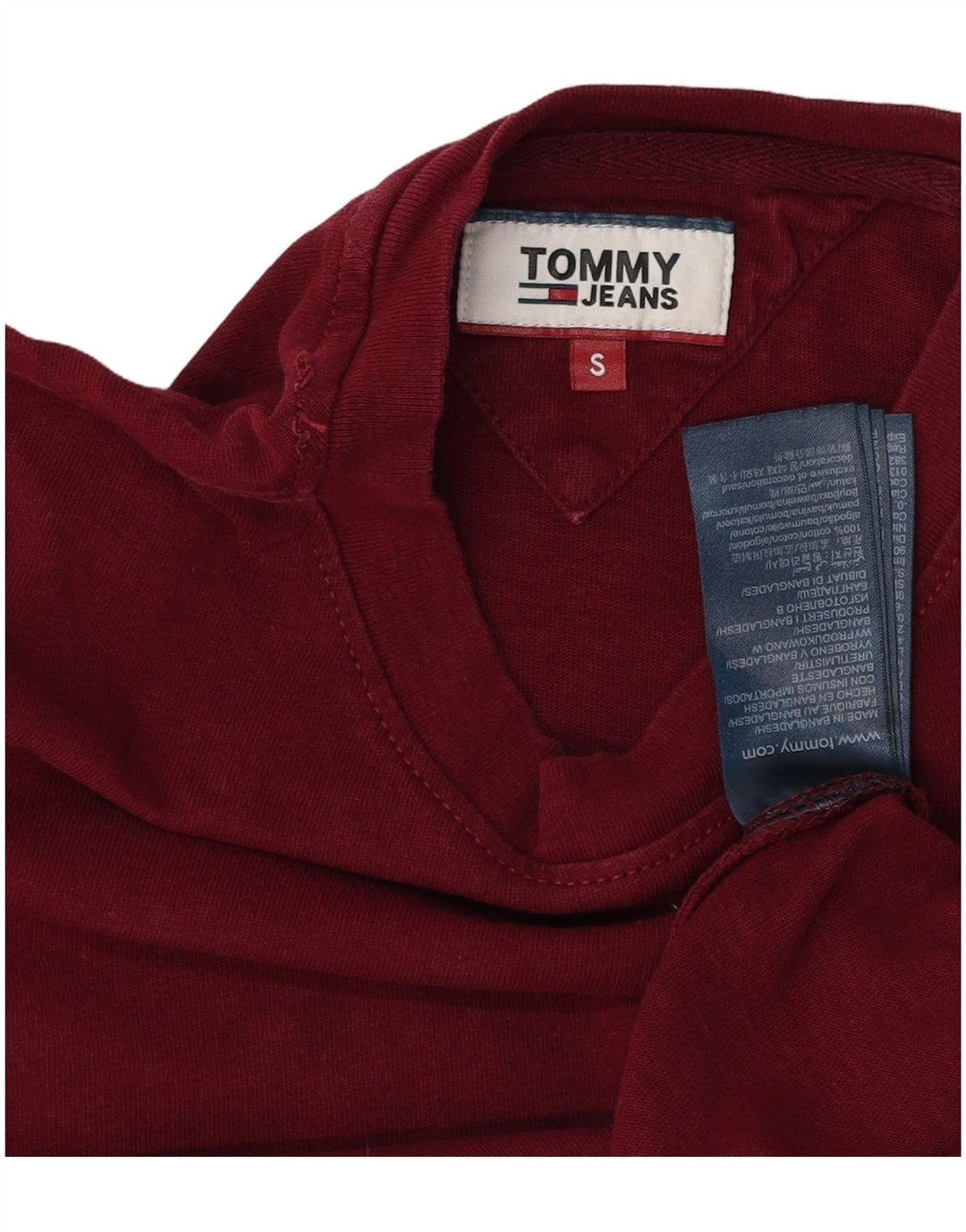 Tommy Hilfiger Herre T-Shirt Top Lille Bourgogne Bomuld