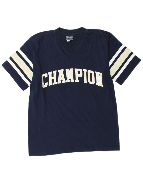 CHAMPION Grafisk T-shirt top til mænd, lille marineblå colourblock bomuld