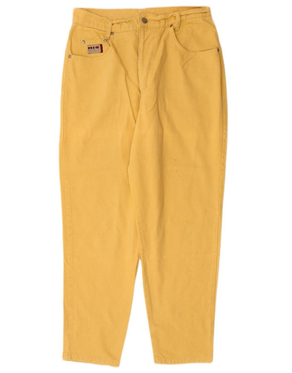 H.I.S Kvinder Højtaljede tilspidsede Jeans UK 18 XL W32 L28 Gul Bomuld