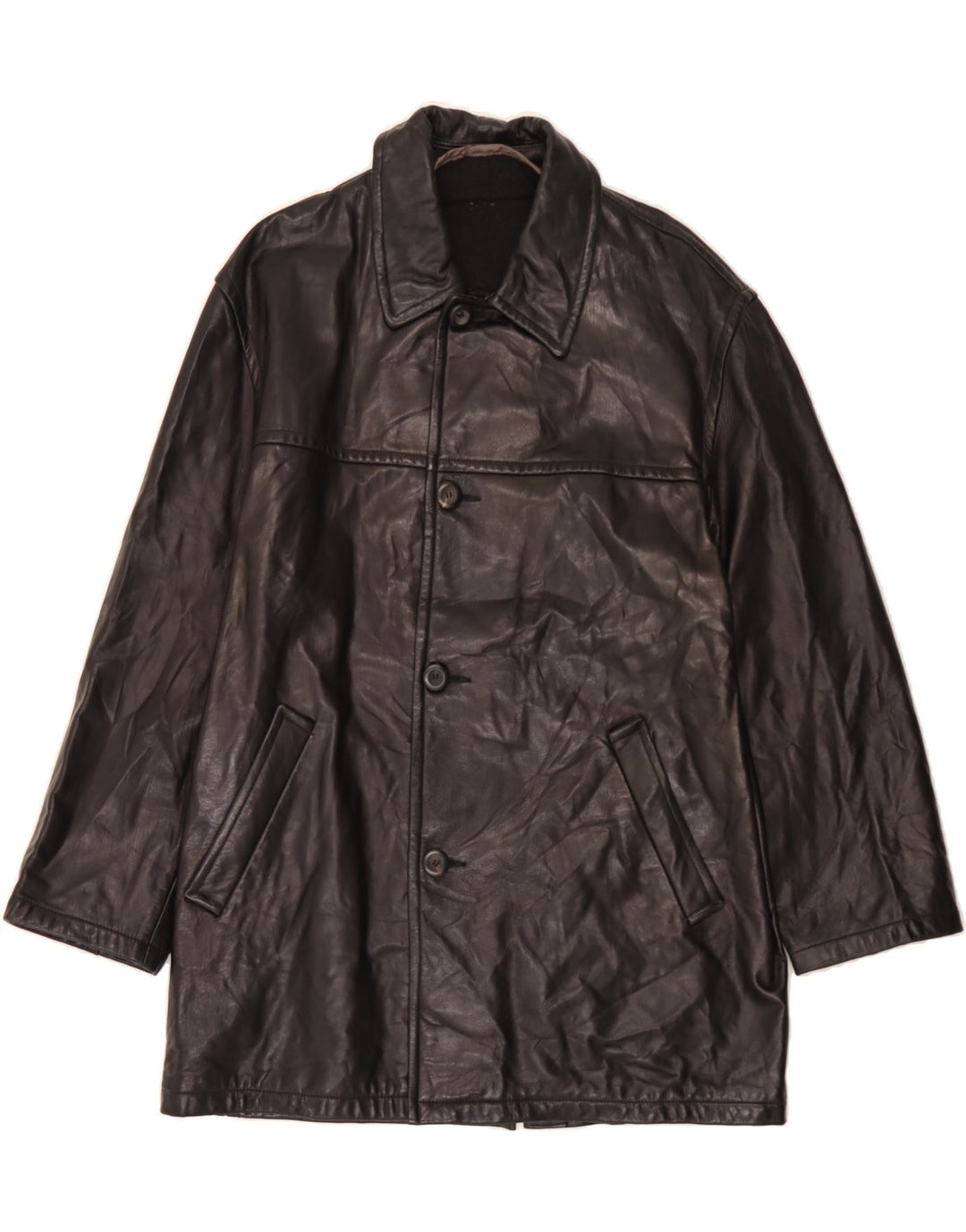 MARCO BALDASSARI Womens Oversized Leather Coat UK 18 XL Black Vintage Marco Baldassari and Second-Hand Marco Baldassari from Messina Hembry 