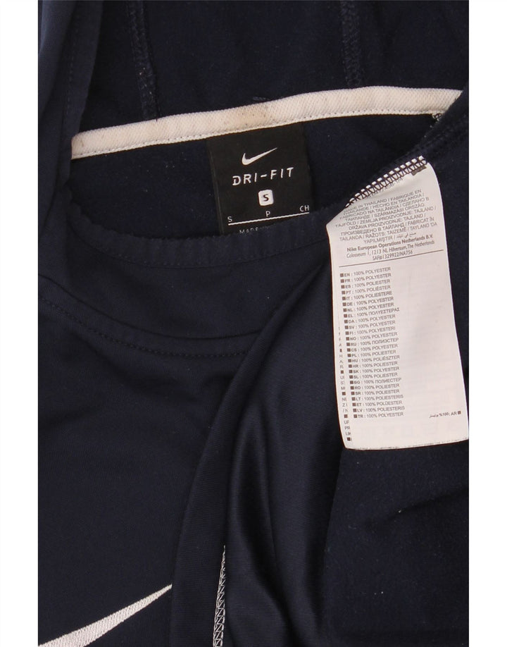 Nike Dri Fit hættetrøje til mænd, lille marineblå colourblock polyester
