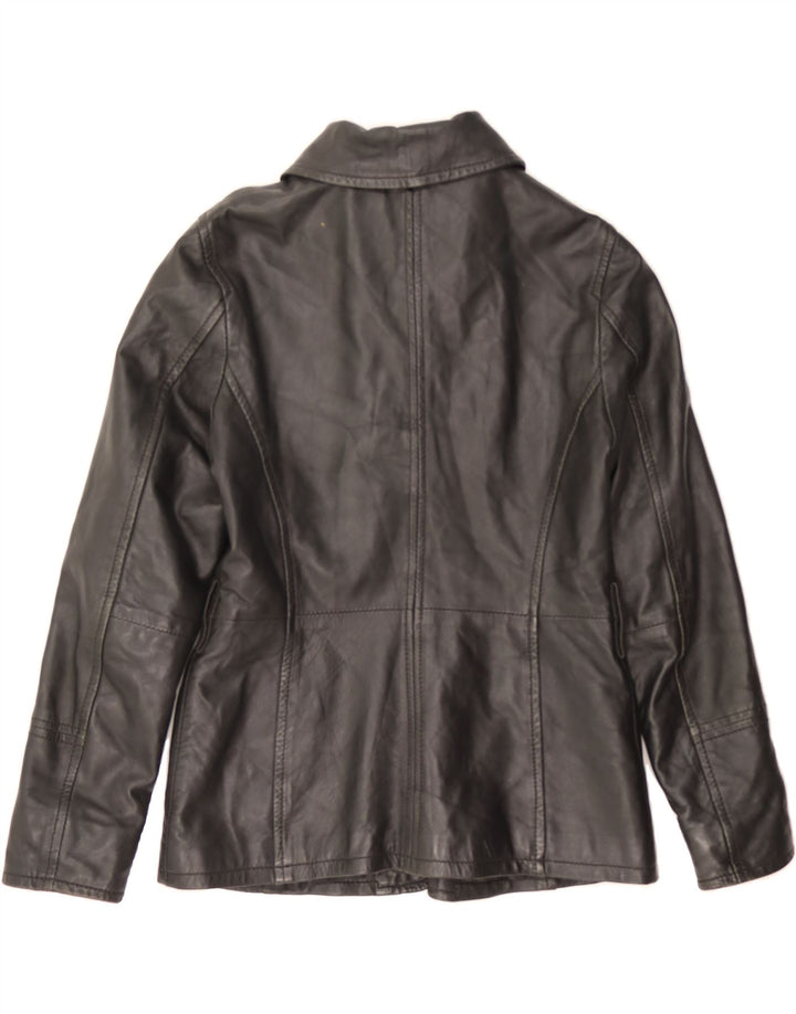 VINTAGE Womens Leather Jacket IT 42 Medium Black Leather Vintage Vintage and Second-Hand Vintage from Messina Hembry 