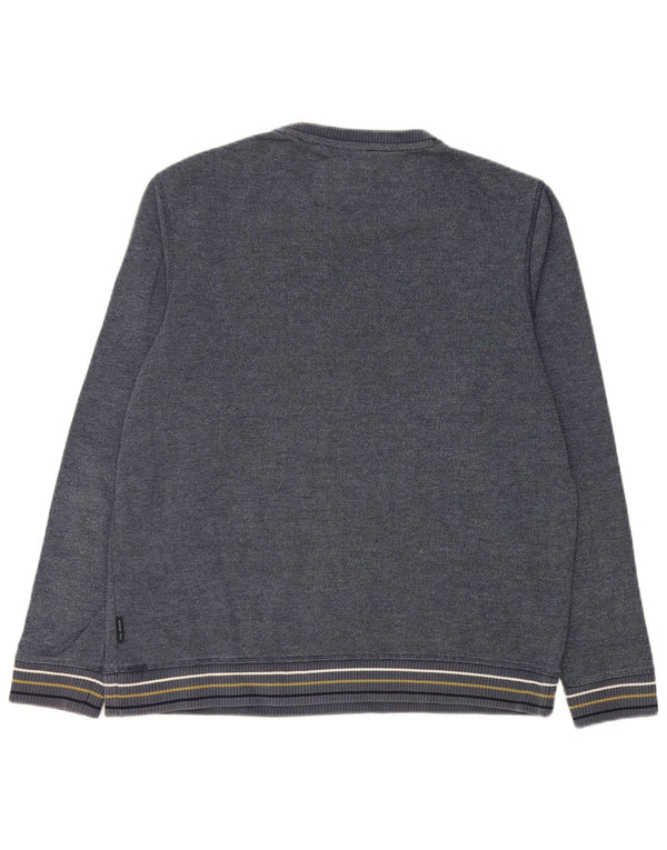 TED BAKER Herre sweater med rund hals str. 4 Stor marineblå bomuld