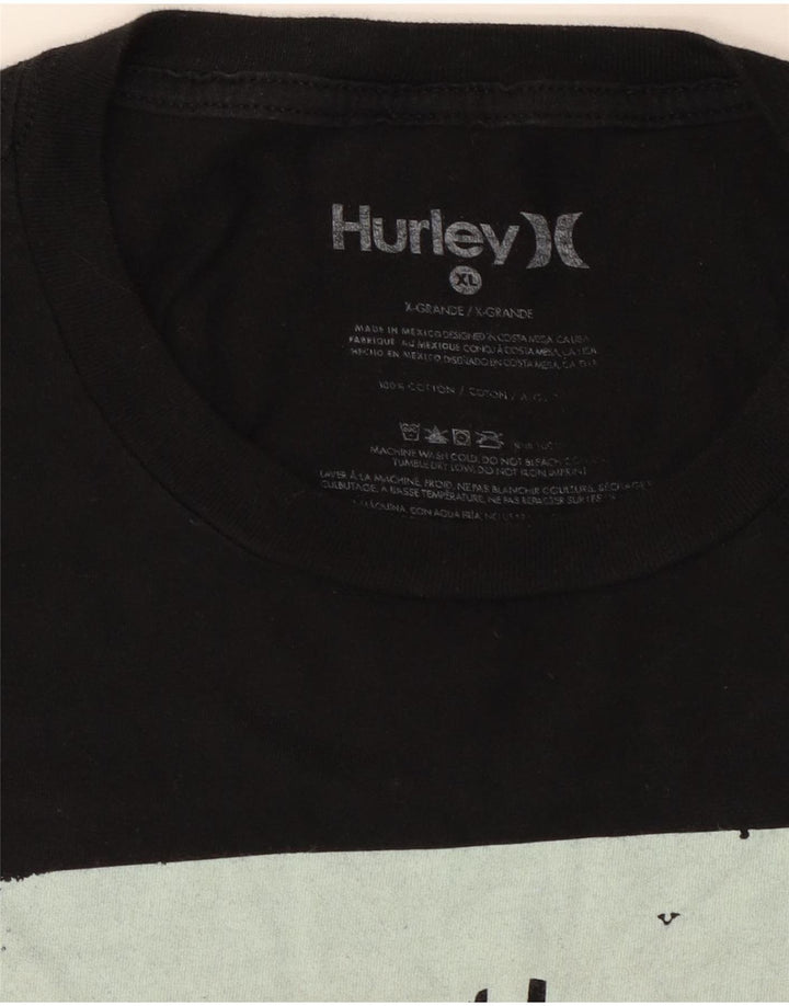 Hurley Herre Grafisk T-Shirt Top XL Sort Bomuld