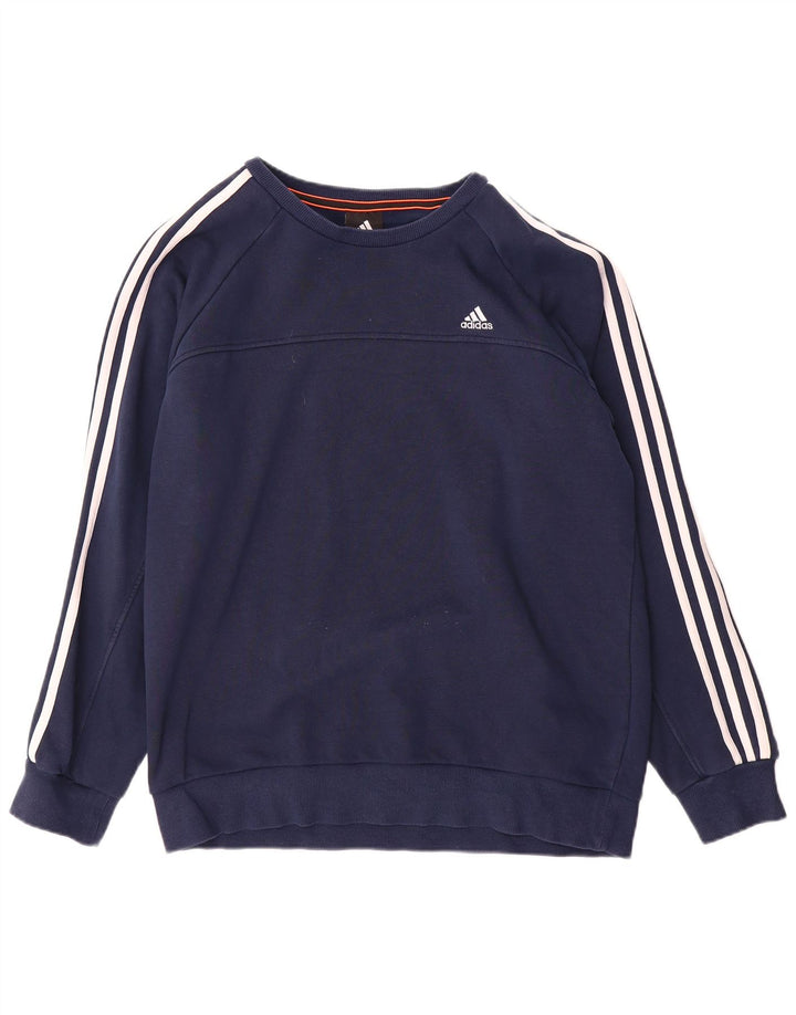 Adidas Herre Climalite Sweatshirt Jumper Stor marineblå bomuld