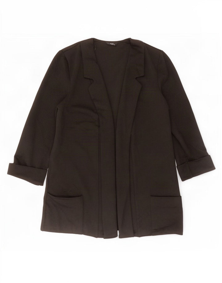 M&Co dame cardigan top 3/4 ærmer UK 14 medium sort polyester
