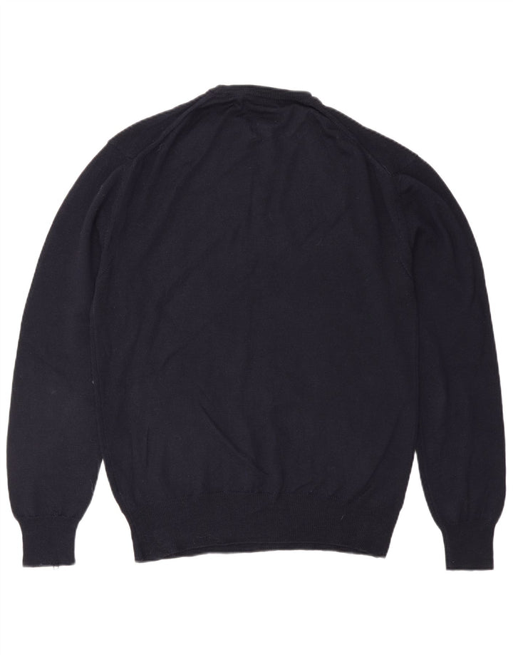 Ungaro Herre Crew Neck Jumper Sweater IT 48 Small Navy Blue Wool