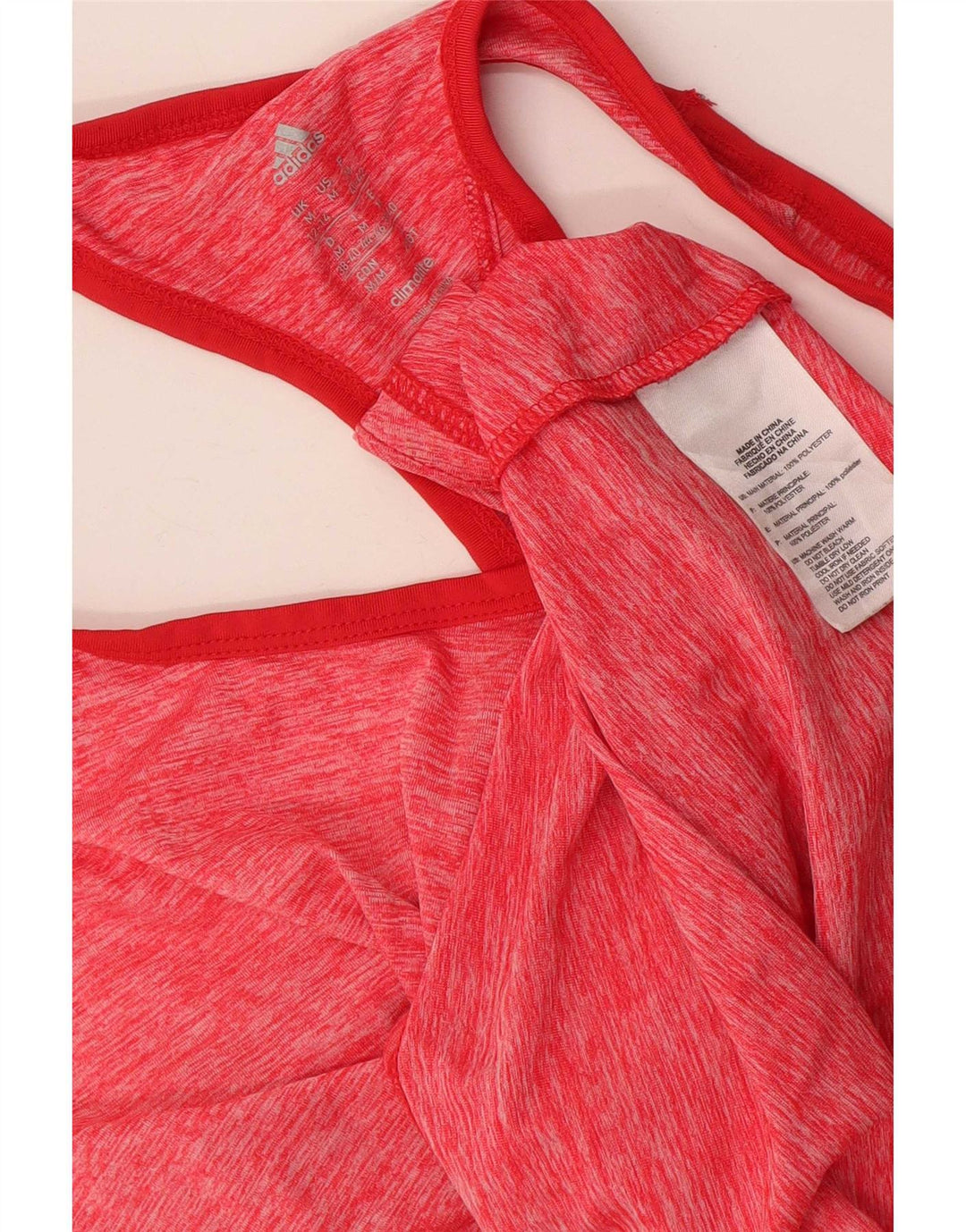 Adidas Dame Climalite Vest Top UK 12/14 Medium Pink Flecked Polyester