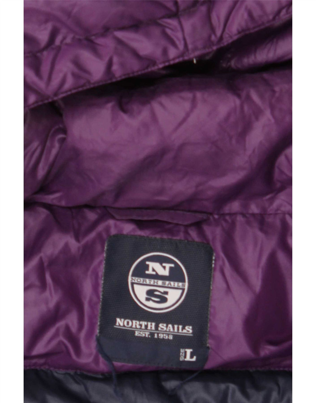 North Sails Dame hættepolstret jakke UK 16 Large Purple Polyamid