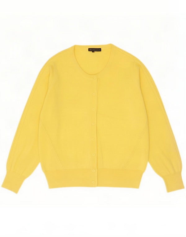 Marks & Spencer Dame Cardigan Sweater UK 20 2XL Gul Bomuld