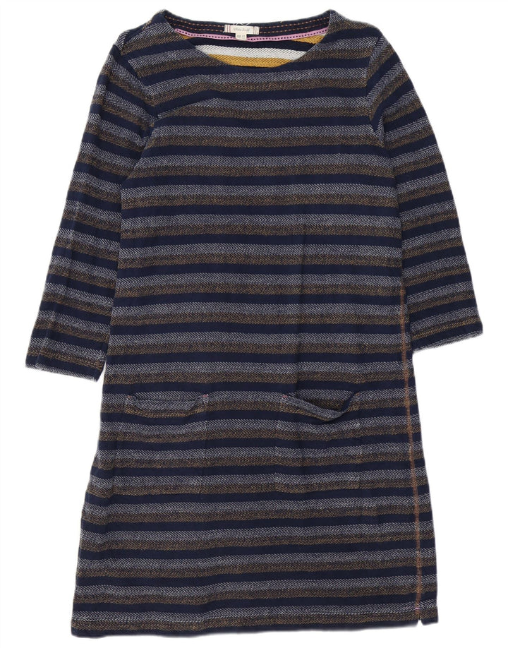 White Stuff Dame Langærmet Shift Dress UK 14 Mellem marineblå stribet