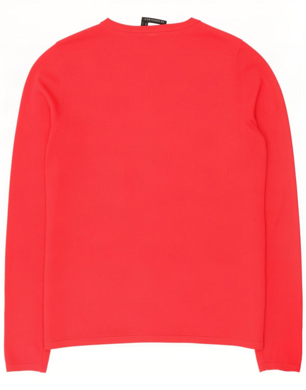 Zara Dame Cardigan Sweater UK 14 Large Red Viscose