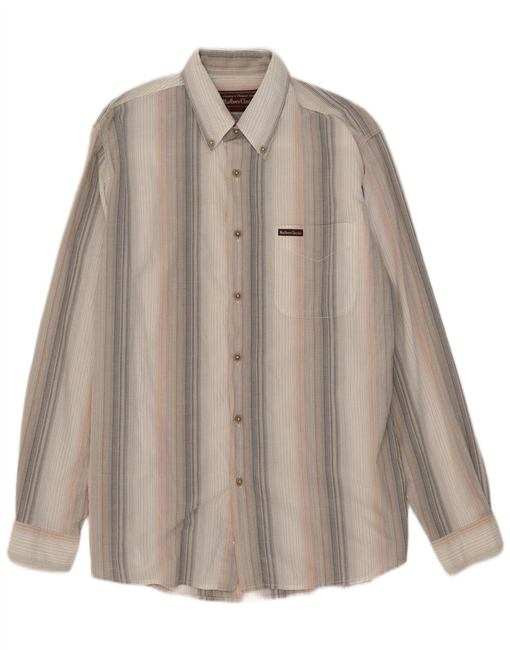 Marlboro Classics Herreskjorte Medium hvid stribet bomuld