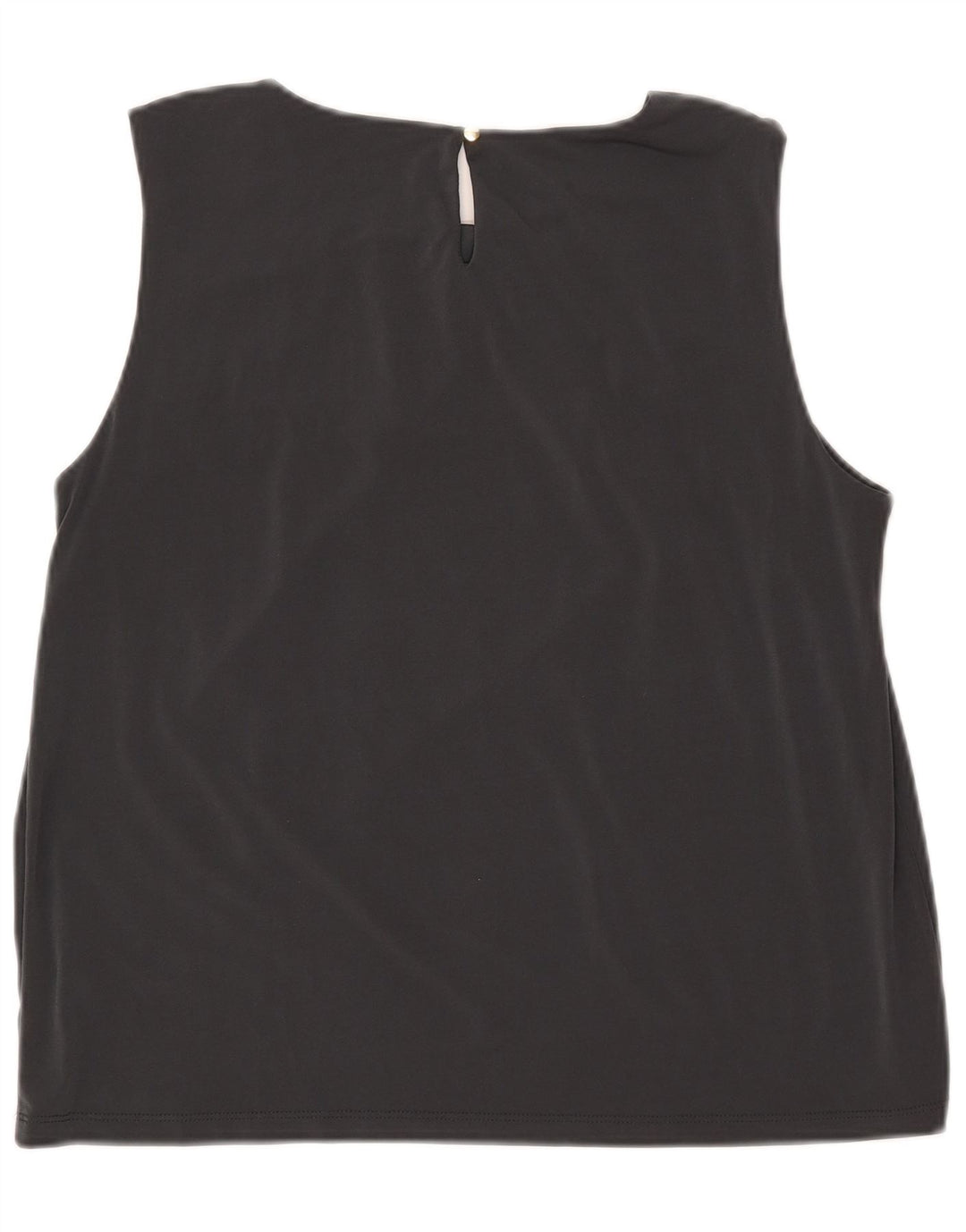 Calvin Klein Dame Ærmeløs Crop Bluse Top UK 18 XL Grå Polyester