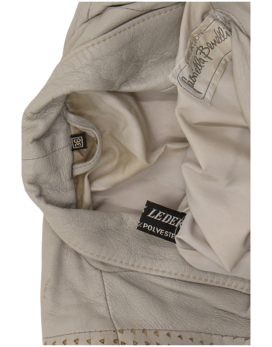 GABRIELLA BENELLI Oversized jakke til kvinder EU 36 lille gråt læder