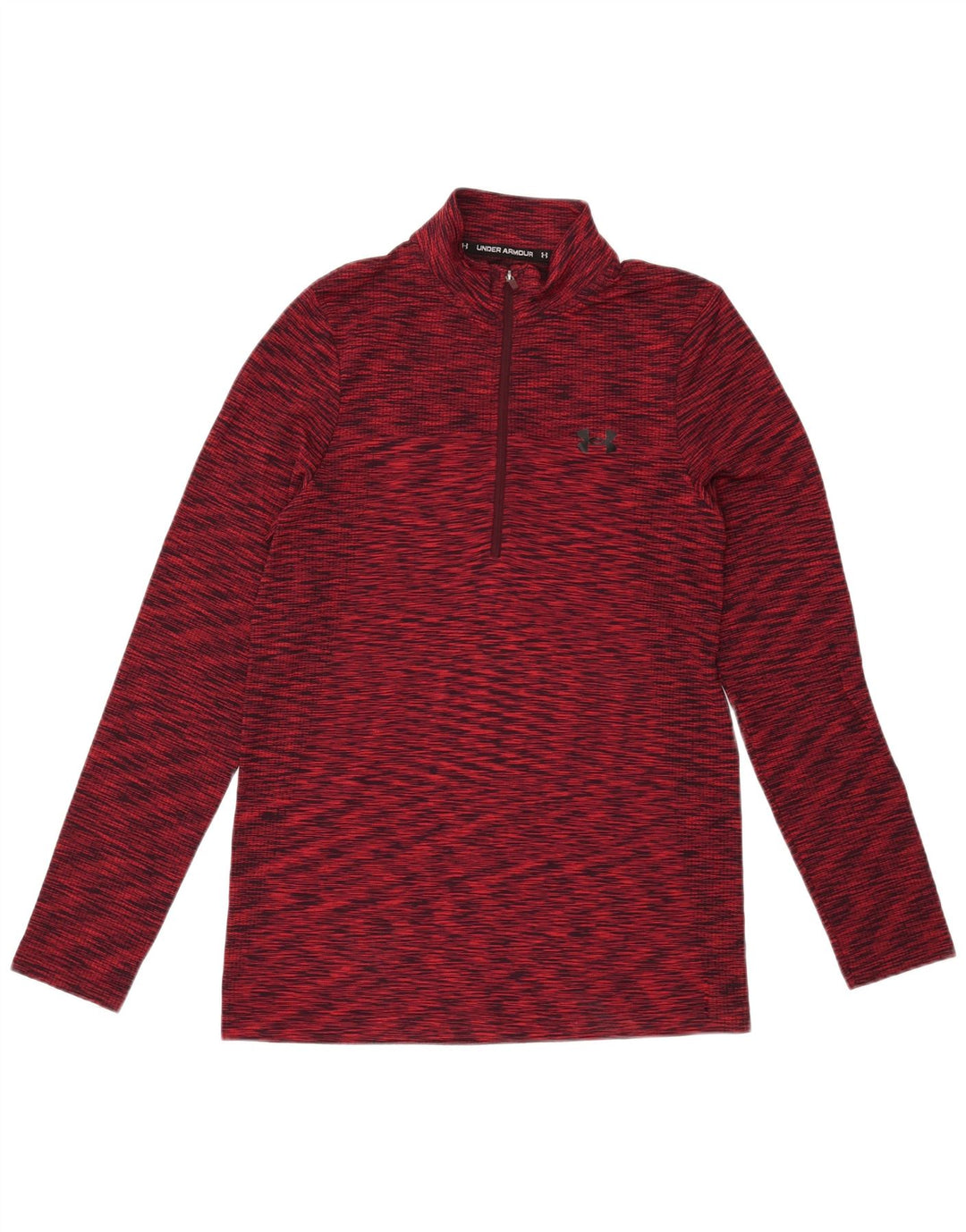 Under Armour Herre Zip Neck Pullover Træningsdragt Top Medium Rød Flecked