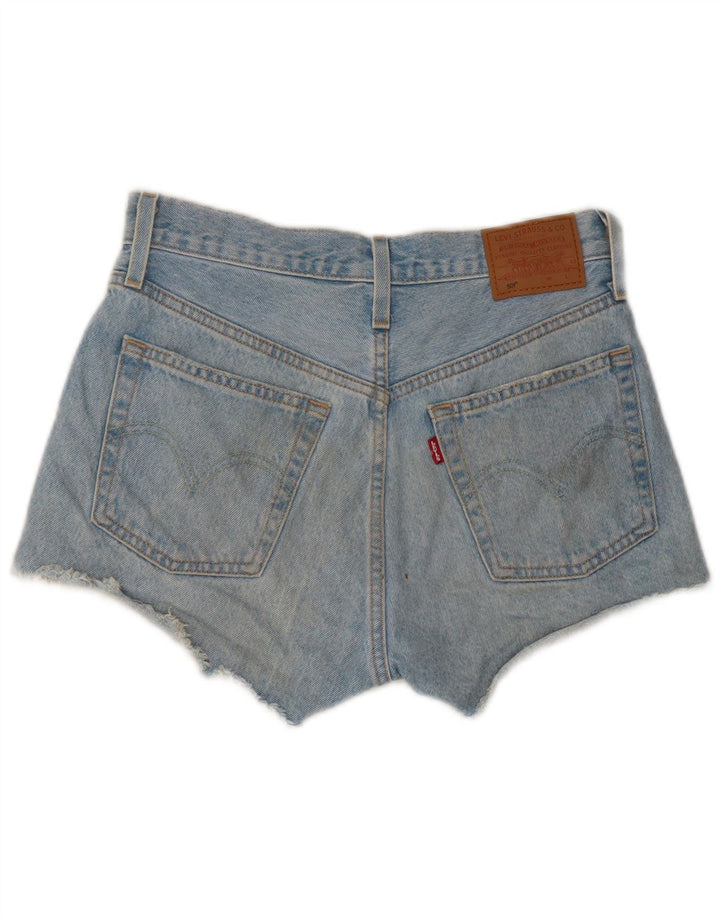 Levi's Womens 501 Distressed Denim Shorts W26 Små blå bomuld