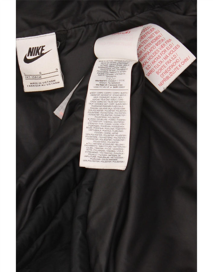 Nike drenge hættepolstret jakke 12-13 år stor sort polyester