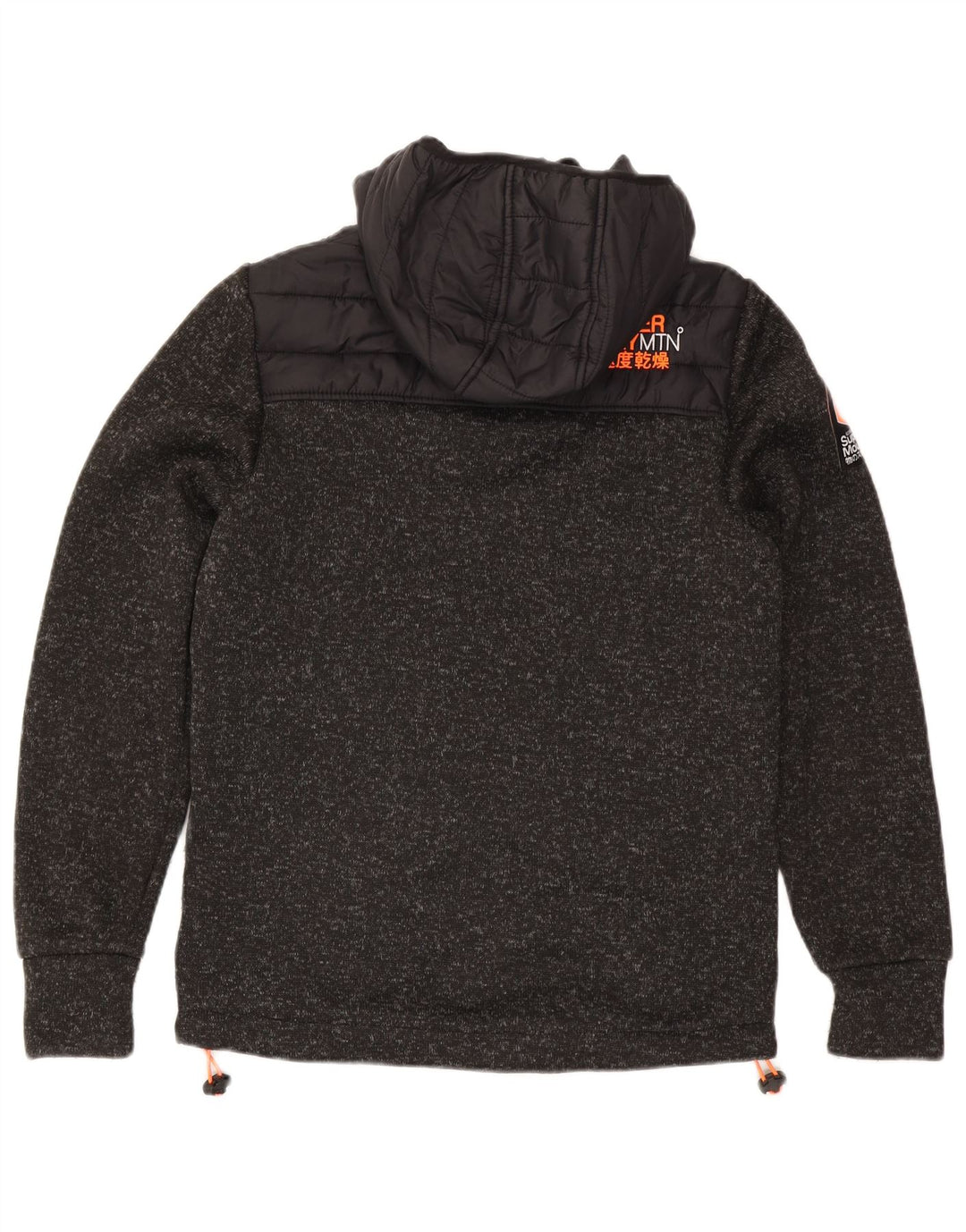 Superdry Polstret hættejakke til kvinder UK 14 Medium Sort Flecked Polyester
