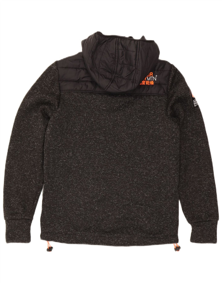 Superdry Polstret hættejakke til kvinder UK 14 Medium Sort Flecked Polyester