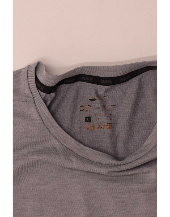 Nike Herre Dri Fit T-Shirt Top Stor Grå Polyester
