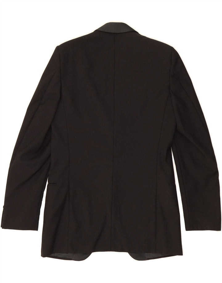 PROFILO Mens 1 Button Blazer Jacket IT 48 Medium Black Virgin Wool Vintage Profilo and Second-Hand Profilo from Messina Hembry 