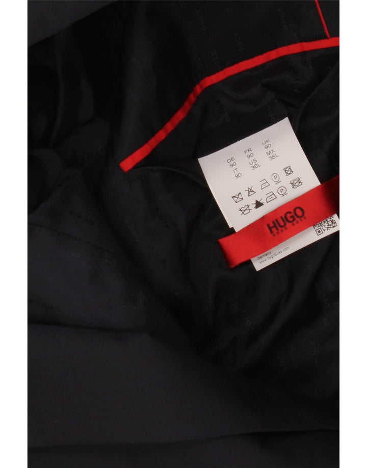 Hugo Boss Herre 2-knaps blazerjakke US 36 Small Navy Blue Virgin Wool