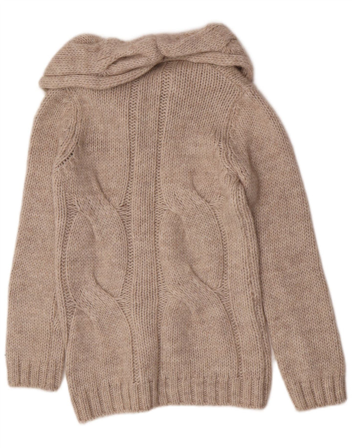 Marks & Spencer Dame Roll Neck Jumper Sweater UK 8 Small Beige Acryl