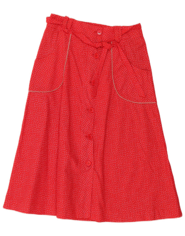 Vintage Dame A-Line nederdel IT 42 Medium W28 Red Floral