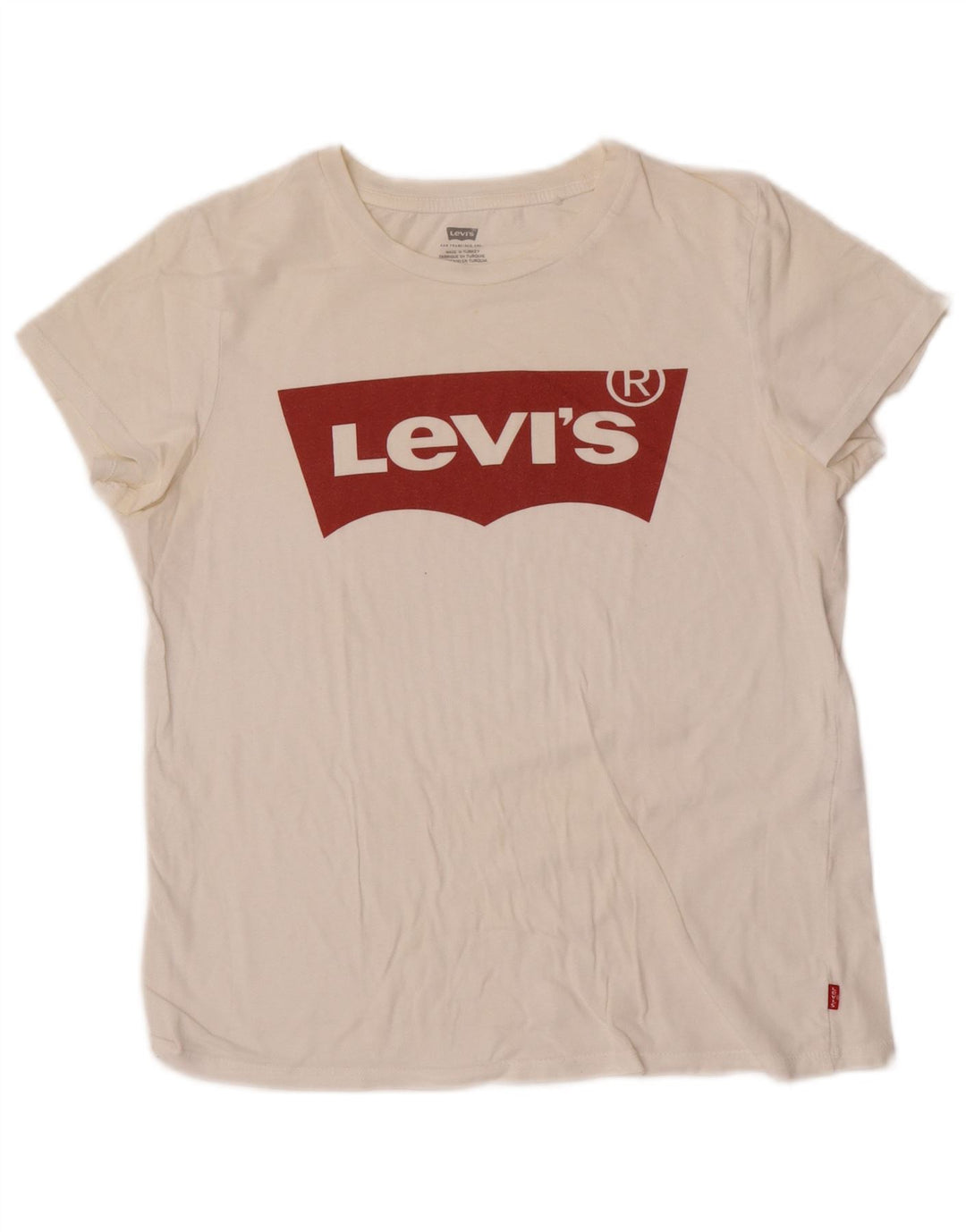 Levi's Dame Grafisk T-Shirt Top UK 10 Small White