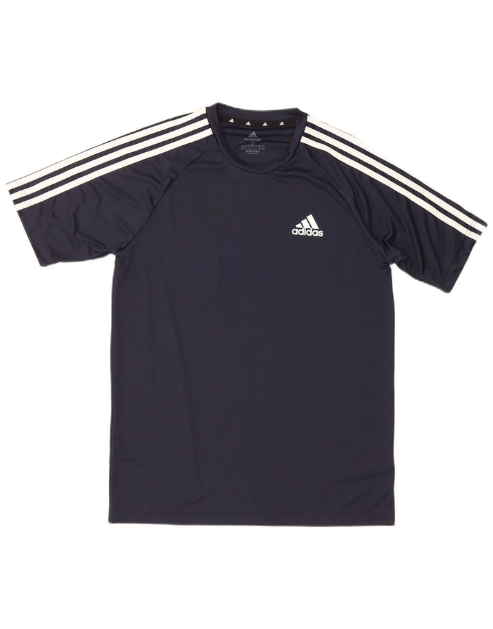Adidas T-shirt top til mænd, lille marineblå polyester