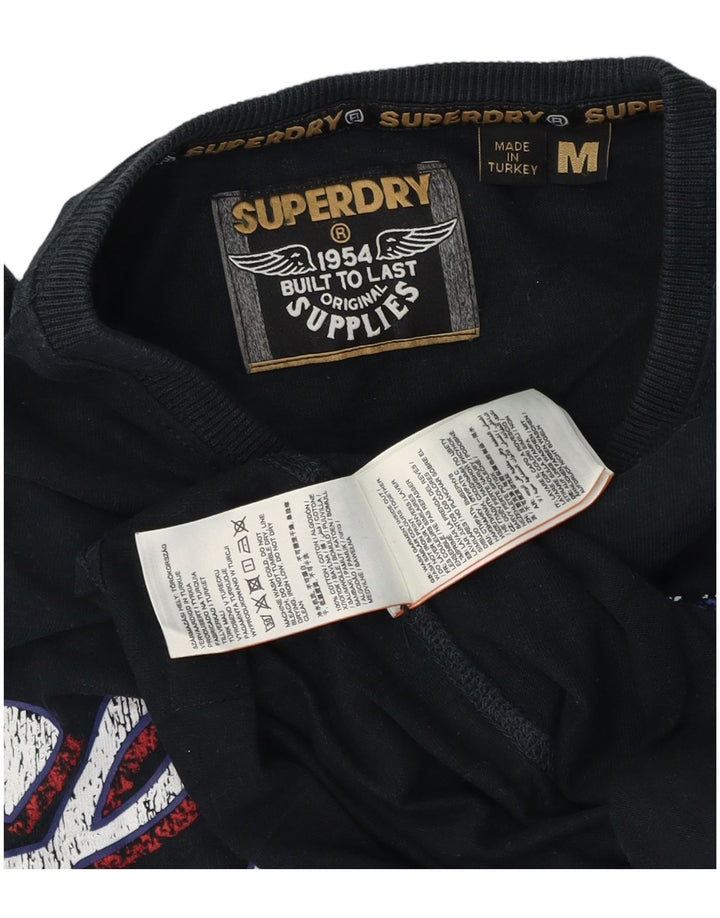 Superdry Grafisk T-shirt til mænd, medium marineblå bomuld