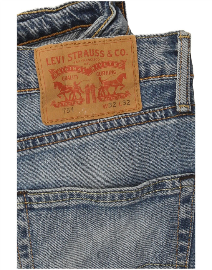 Levi's Herre 751 Straight Jeans W32 L32 Blå Bomuld