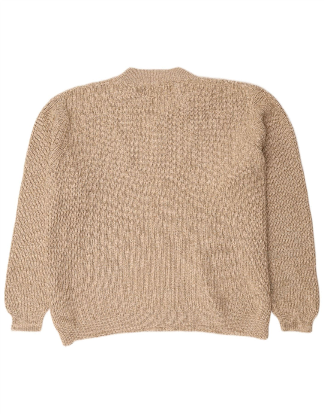 Eddie Bauer Herre høj knap hals sweater XL Beige bomuld