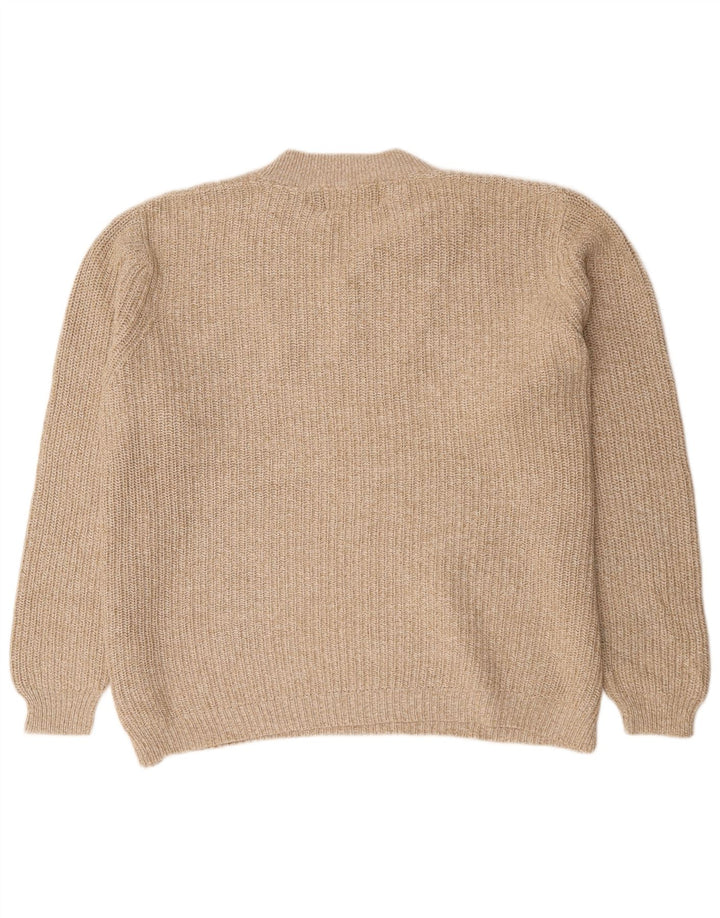 Eddie Bauer Herre høj knap hals sweater XL Beige bomuld