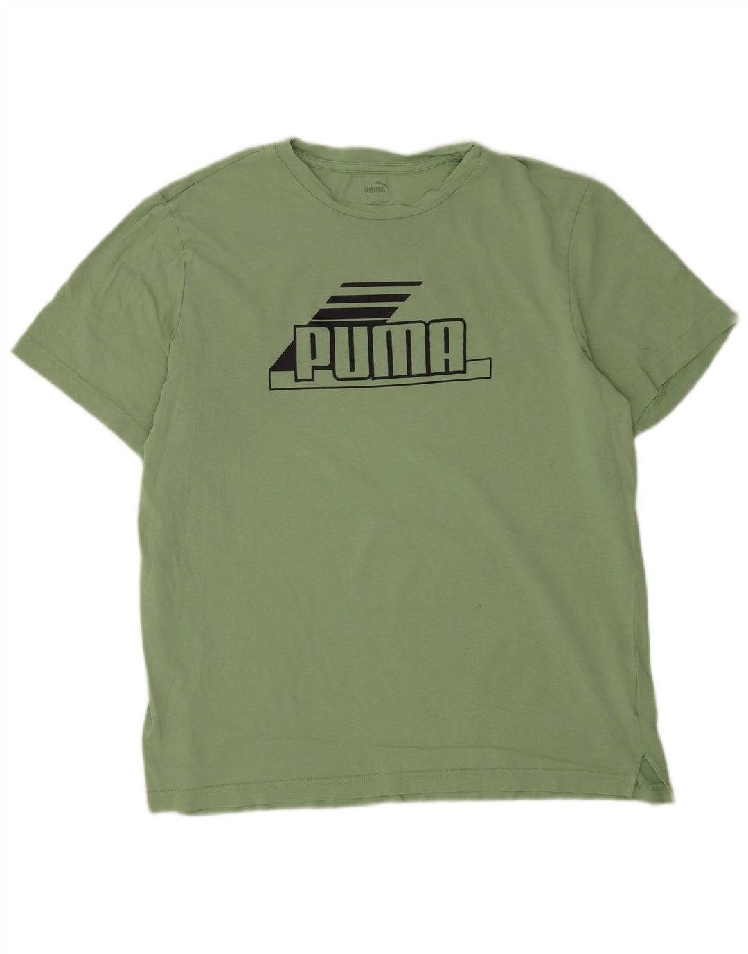 Puma Herre Grafisk T-Shirt Top Stor Grøn Bomuld