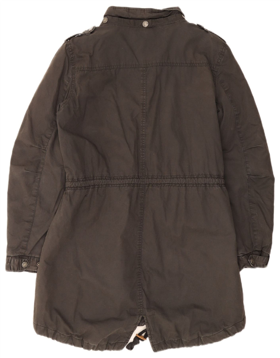 Fat Face Dame Parka Jacket UK 14 Stor Grå Bomuld
