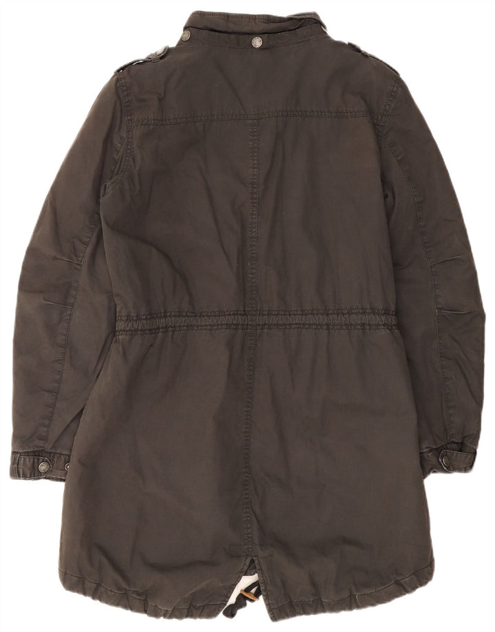 Fat Face Dame Parka Jacket UK 14 Stor Grå Bomuld