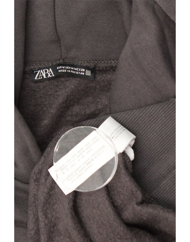 Zara Dame Oversized Hoodie Jumper UK 14 Medium Grey Bomuld