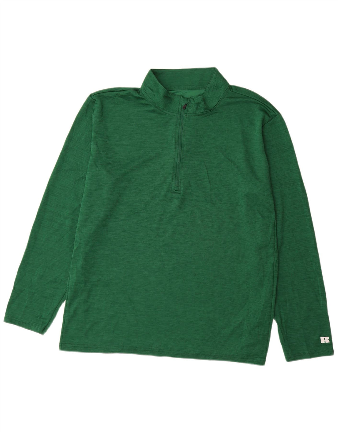 Russell Athletic Herre Zip Neck Top Langærmet 2XL Grøn