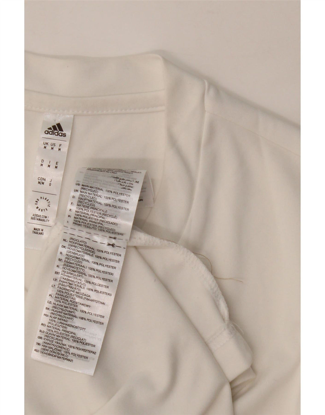 ADIDAS Mens Aeroready T-Shirt Top Medium White Polyester Vintage Adidas and Second-Hand Adidas from Messina Hembry 