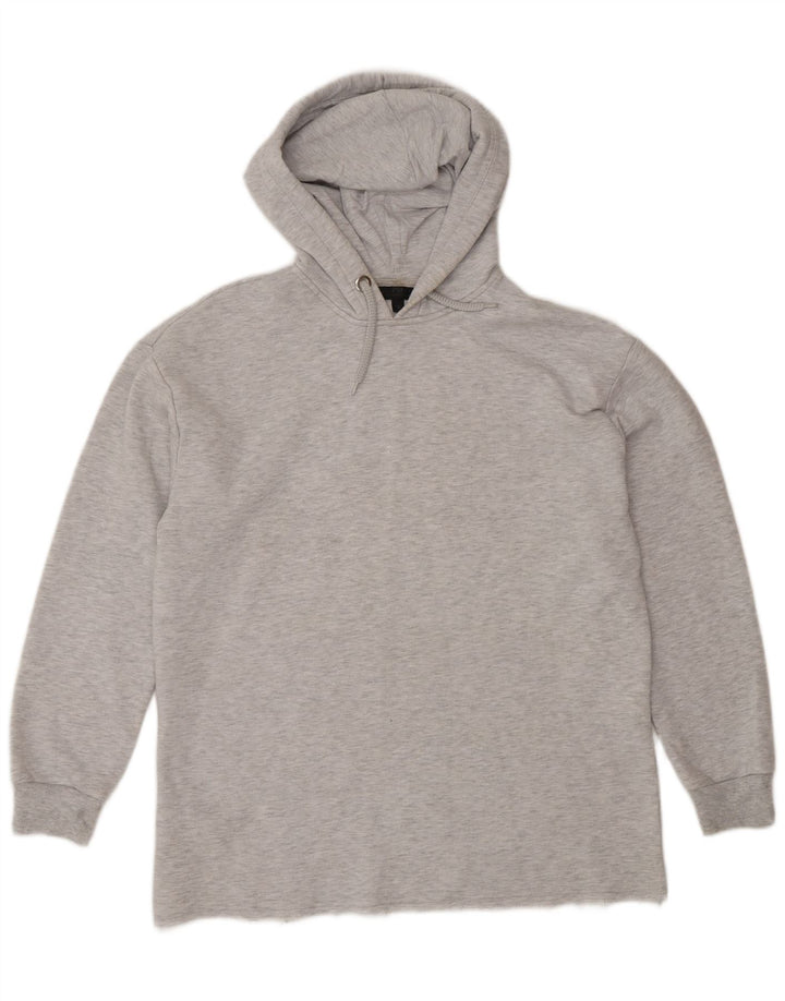 Topshop Dame Høj Oversized Hoodie Jumper UK 10 Small Grå Polyester